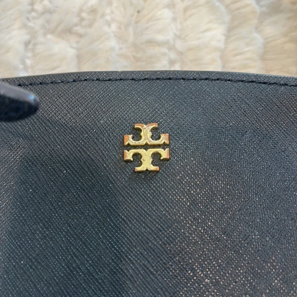 Tory Burch Dark Navy Leather York Buckle Tote Shoulder Bag
